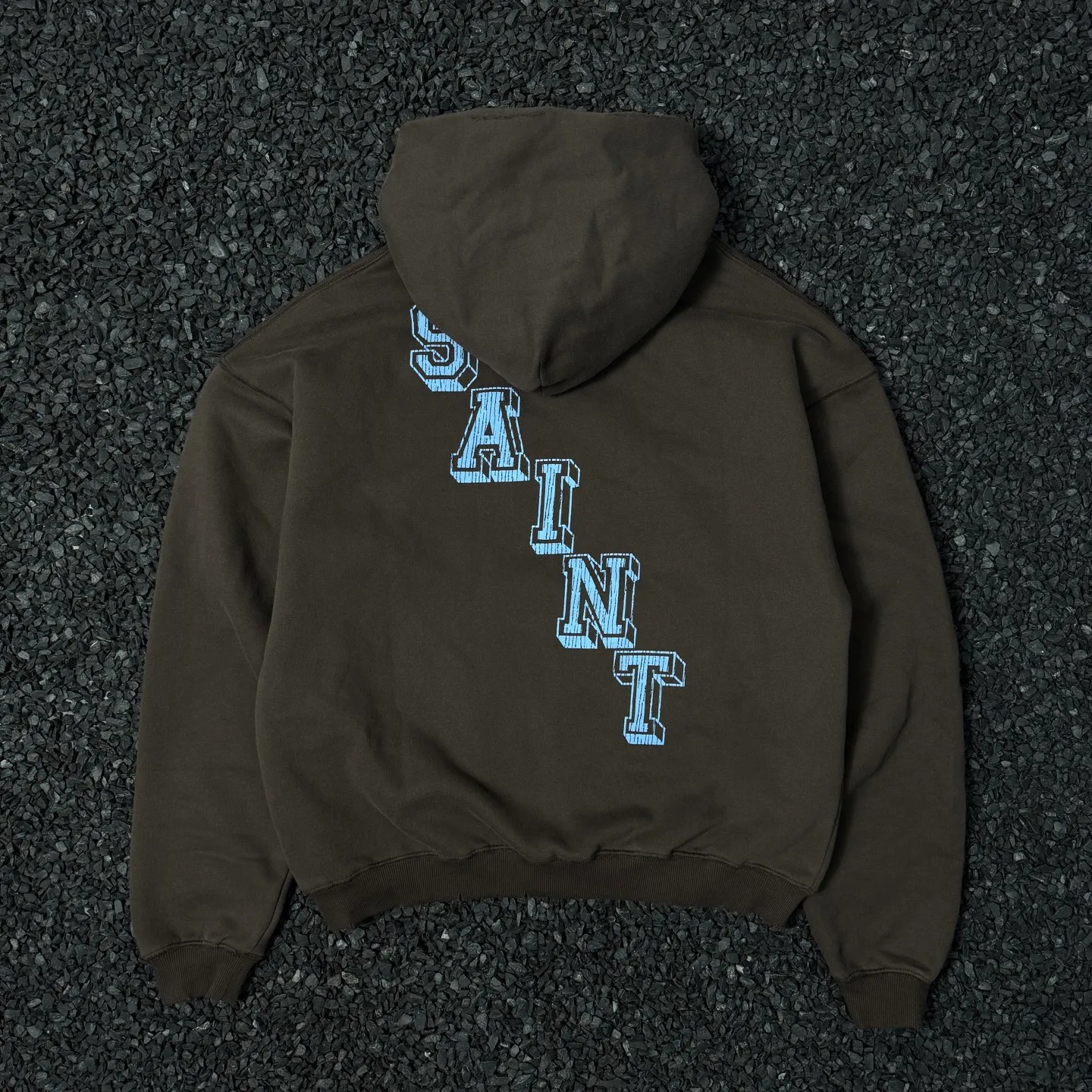 P248 # CHE-13 Saint Michael cho "Little Angel Limited" American retro hooded sweatshirt, washed and distressed, hand-made destruction process, brushed texture, brushed fabric, three-dimensional tailoring, splicing complex stitching process, size: S M L XL